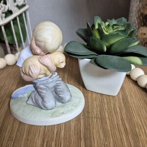 VTG. 1983 Collectible Frances Hook For A Mothers Love Figure Boy Holding Puppy